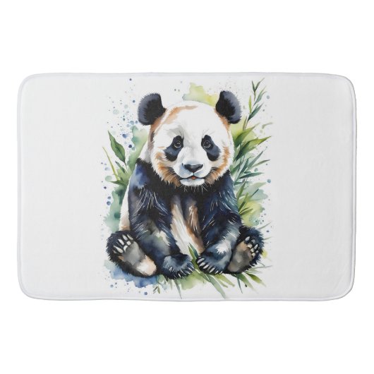 Beautiful Watercolor Panda Bear Badematte (Vorderseite)