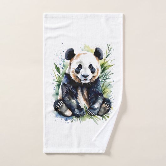 Beautiful Watercolor Panda Bear Badhandtuch Set (Handtuch)