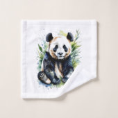Beautiful Watercolor Panda Bear Badhandtuch Set (Waschlappen)