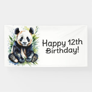 Beautiful Watercolor Panda Bear Custom Banner