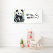 Beautiful Watercolor Panda Bear Custom Banner (Insitu)