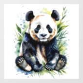 Beautiful Watercolor Panda Bear Fensteraufkleber (Blatt)