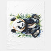Beautiful Watercolor Panda Bear Fleecedecke (Vorderseite)