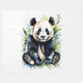 Beautiful Watercolor Panda Bear Fleecedecke (Vorderseite (Horizontal))