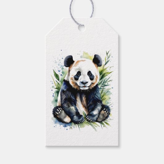 Beautiful Watercolor Panda Bear Geschenkanhänger (Vorderseite)