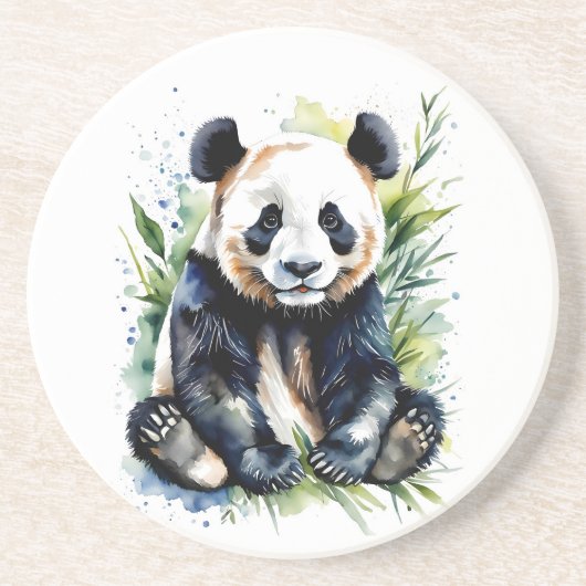Beautiful Watercolor Panda Bear Getränkeuntersetzer (Vorne)