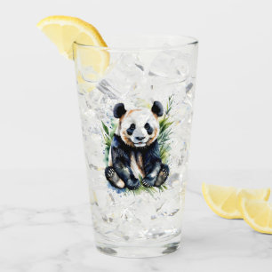 Beautiful Watercolor Panda Bear Glas