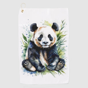 Beautiful Watercolor Panda Bear Golfhandtuch
