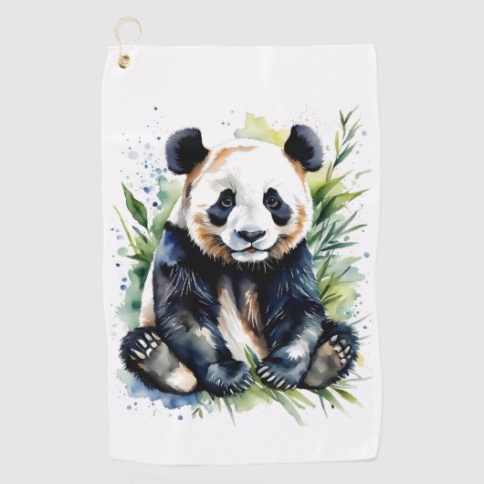 Beautiful Watercolor Panda Bear Golfhandtuch (Vorderseite)