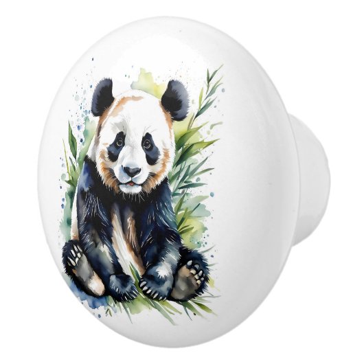 Beautiful Watercolor Panda Bear Keramikknauf (Rechts)