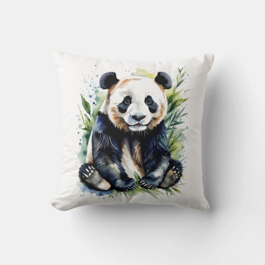 Beautiful Watercolor Panda Bear Kissen (Vorderseite)