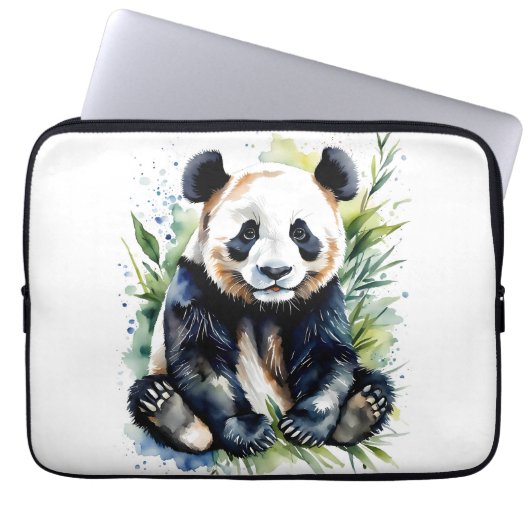 Beautiful Watercolor Panda Bear Laptopschutzhülle (Vorderseite)