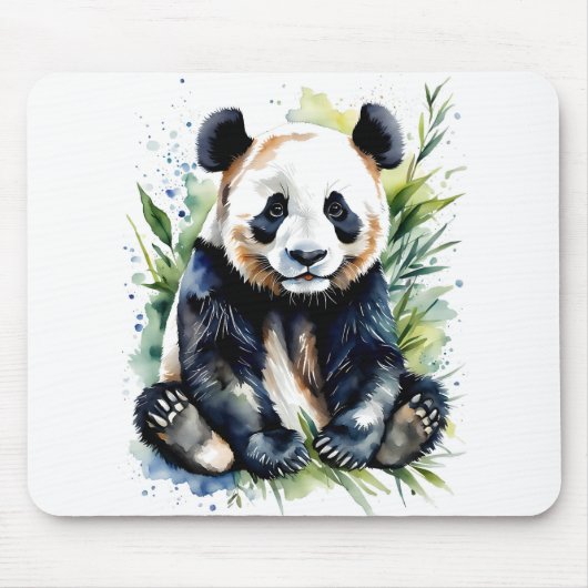 Beautiful Watercolor Panda Bear Mousepad (Vorne)