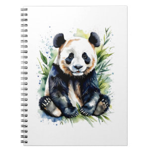 Beautiful Watercolor Panda Bear Notizblock