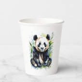 Beautiful Watercolor Panda Bear Pappbecher (Rückseite)