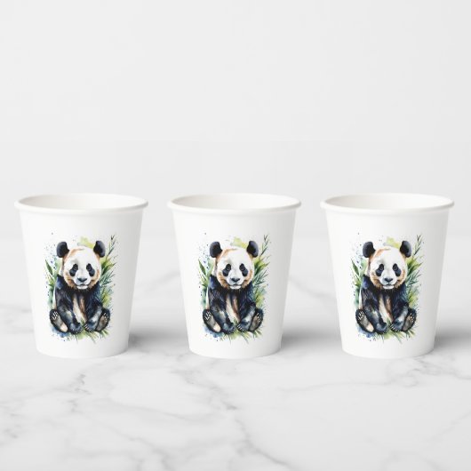 Beautiful Watercolor Panda Bear Pappbecher (Multi)