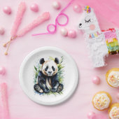 Beautiful Watercolor Panda Bear Pappteller (Party)