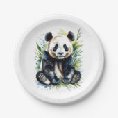 Beautiful Watercolor Panda Bear Pappteller (Vorderseite)