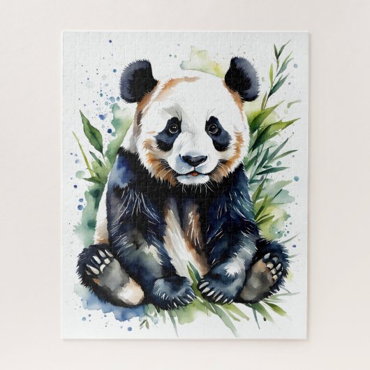 Beautiful Watercolor Panda Bear Puzzle (Vertikal)