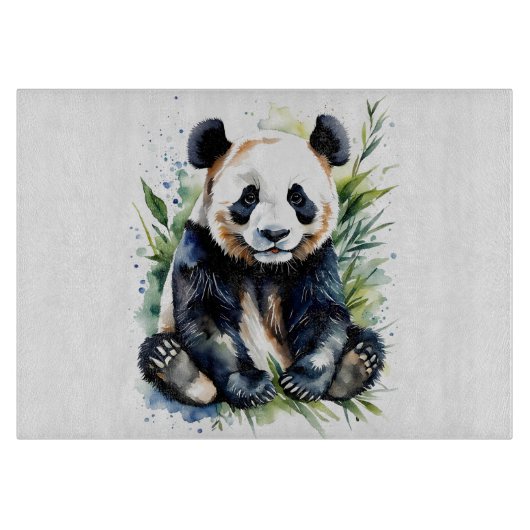 Beautiful Watercolor Panda Bear Schneidebrett (Vorderseite)