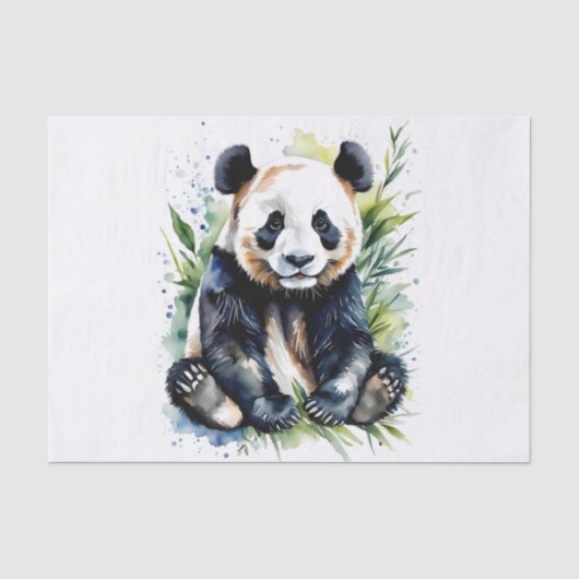 Beautiful Watercolor Panda Bear Seidenpapier (Vorderseite)