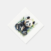 Beautiful Watercolor Panda Bear Serviette (Ecke)