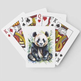 Beautiful Watercolor Panda Bear Spielkarten