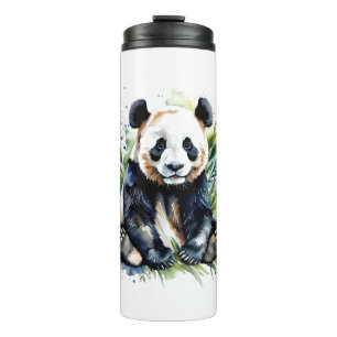 Beautiful Watercolor Panda Bear Thermosbecher