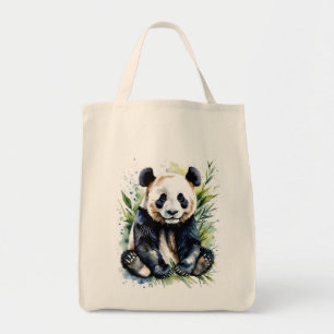 Beautiful Watercolor Panda Bear Tragetasche