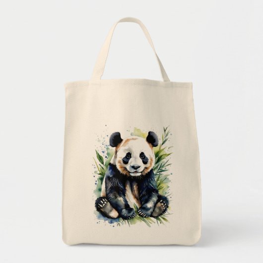 Beautiful Watercolor Panda Bear Tragetasche (Vorne)