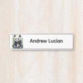 Beautiful Watercolor Panda Bear Türschild (Vorderseite )