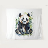 Beautiful Watercolor Panda Bear Wandteppich (Vorderseite (Horizontal))