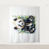 Beautiful Watercolor Panda Bear Wandteppich (Vorderseite)