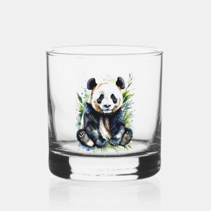 Beautiful Watercolor Panda Bear Whiskyglas
