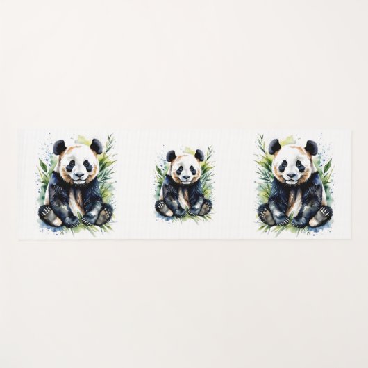 Beautiful Watercolor Panda Bear Yogamatte (Vorderseite (Horizontal))