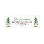 Beautiful Watercolor Pine Tree Return Address (Vorne)