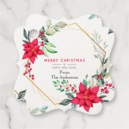 Beautiful Watercolor Weihnachtszeit Blume Gefallen Geschenkanhänger