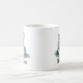 Beautiful Watercolor Wolf Personalisierter Name Kaffeetasse (Mittel)