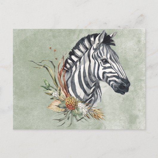 Beautiful Watercolor Zebra Postkarte (Vorderseite)
