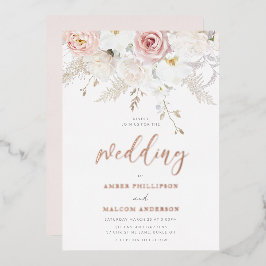 Beautiful Wedding Flowers Real Rose Gold  Folieneinladung