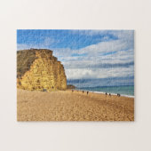 Beautiful West Bay Beach Cliff Blue Sea Puzzle (Horizontal)