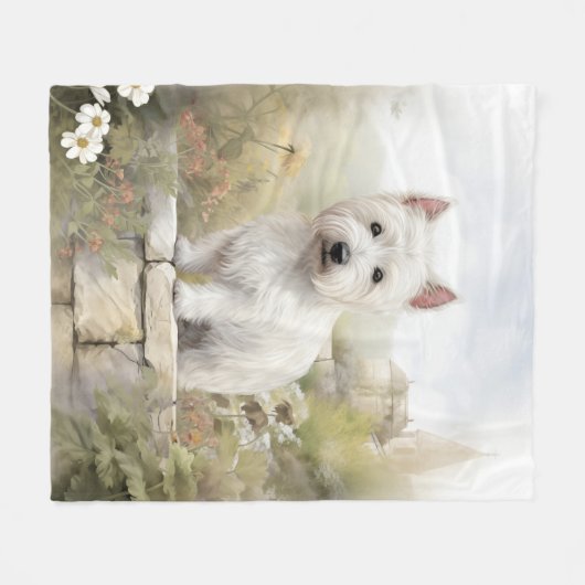Beautiful Westie Fleecedecke (Vorderseite (Horizontal))