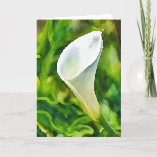 Beautiful White Calla Lido Garden Karte (Vorderseite)