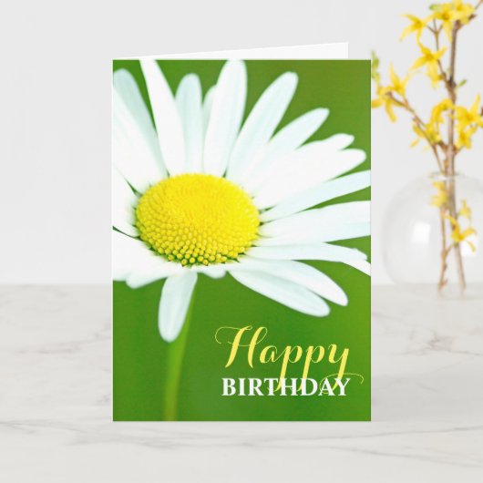Beautiful White Daisy Birthday Karte (Gelbe Blume)