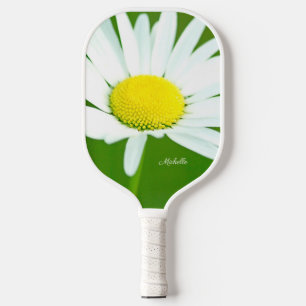 Beautiful White Daisy Personalized Pickleball Schläger