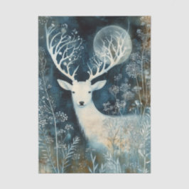 Beautiful White Deer Cyanotype Printing Seidenpapier