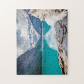 Beautiful White Dog Lake Louise Canada Travel Puzzle (Vertikal)