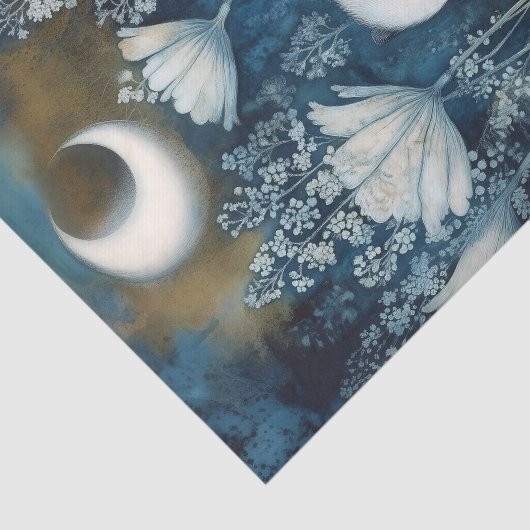 Beautiful White Ferret Cyanotype Printing Seidenpapier (Ausschnitt)