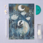 Beautiful White Ferret Cyanotype Printing Seidenpapier (Handwerk)