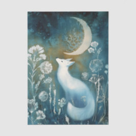 Beautiful White Fox Cyanotype Printing Seidenpapier
